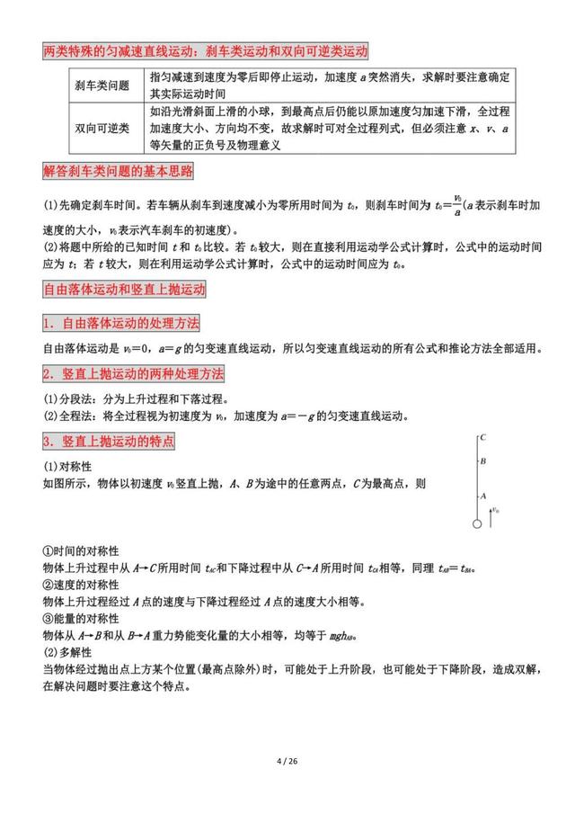 高一物理必修一知识点归纳人教版（高一物理必修一知识点归纳总结）